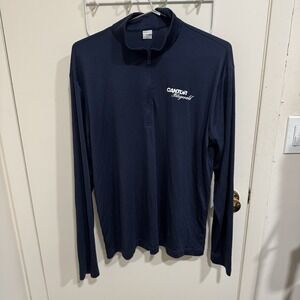 Cantor Fitzgerald Blue Investment Banking Wall Street 1/4 Zip Pullover Men Large